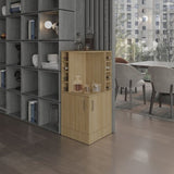 Jakes 42" Tall Corner Bar Cabinet with Eight Wine Bottle Cubbies and Double Door cabinet, Living B070P254765