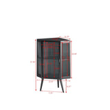 ZUN 22.25" Floor Coner Cabinet with Tempered Glass Door & Storage Shelves for Bathroom, Living Room, W757130158