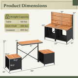 2-in-1 picnic table and chair set with storage 42666717