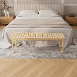 52Solid Wood Slatted Bench for Living Room, Bedroom, or Entryway Durable Natural Hardwood Finish, W773P227476