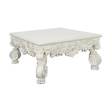 ZUN ACME Adara COFFEE TABLE Antique White Finish LV01217