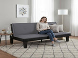 Convertible Futon Sofa Bed, 5 Adjustable Position Faux Suede 2 in 1 Foldable Couch for Small Space B347P505185