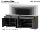 ON-TREND Farmhouse TV Stand with 2 Drawers for TVs Up to 70", Versatile Wood Grain Sideboard with N721P245732E