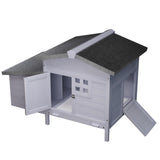 Outdoor Free-Range Wooden Chicken Coop with Asphalt Roof, Leak-Proof Pull-Out Tray, Secure Predator W773P332358