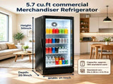5.7 Cu.Ft Commercial Beverage Cooler, Double Tempered Glass Door Drink Refrigerator with Lock, 3 W5993P524899