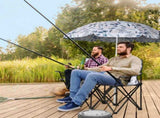 Portable Outdoor 2-Seat Folding Chair with Removable Sun Umbrella Coconut Tree 59226804
