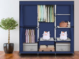 71" Portable Closet Wardrobe Clothes Rack Storage Organizer with Shelf Blue 84636612