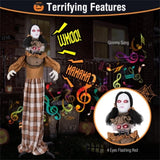 5.4ft Halloween Animatronic Witch - Scary Pop-Up Head, Sound/Button Activation, 4 Flashing Red Eyes 39618927