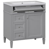 ZUN 30'' Bathroom Vanity with Top Sink, Modern Bathroom Storage Cabinet with 2 Drawers and a Tip-out 43722201