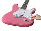 KST Stylish H-S-S Pickup Electric Guitar Kit with 5W AMP Bag Guitar Strap Strings rose red 24387924