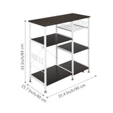 ZUN 35.5" Kitchen Baker's Rack Utility Storage Shelf Microwave Stand 3-Tier 3-Tier Table For Spice Rack 41555443