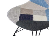 Patchwork Accent Chair Bohemian Style Fabric Chair with Chromed Legs Geometric Pattern Chair, 18"D N772P293303P