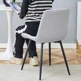 ZUN Comfortable Linen-Cotton Dining Chair Set - Four Pieces in Light Gray.Integrated Seat and W1151P230557