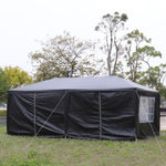 ZUN 10'x20' Outdoor Party Tent with 6 Removable Sidewalls, Waterproof Canopy Patio Wedding Gazebo, Black 67497602