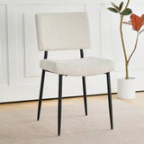 ZUN Modern Beige simple dining chair Fabric Upholstered Chairs home bedroom stool back dressing chair W210132720