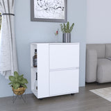 Glasgow Bar Cart Two Pull-Down Door Cabinets and Two Open Shelves B070P173174