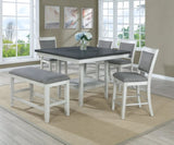 ZUN 1pc Contemporary Transitional Counter Height Dining Table with 20-Inch Lazy Susan Chalk Gray Finish B011P160138