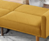 ZUN Modern Electric Look 1pc Convertible Sofa Couch Mustard Color Linen Like Fabric Cushion Wooden Legs HS00F8505-ID-AHD