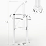White Step Metal Handrails for Outdoor Steps Stair Railing 82216410