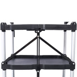 3 Layers Folding Collapsible Service Cart Pack-N-Roll Folding Collapsible Service Cart, Black, 50 W46578737