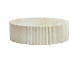 Faux travertine Round Coffee Table with Eye-Catching Relief Design, Travertine W876P362386