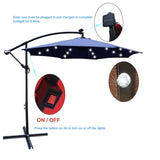 10 ft Outdoor Patio Umbrella Solar Powered LED Lighted Sun Shade Market Waterproof 8 Ribs Umbrella W65690319