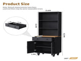 ON-TREND Farmhouse Storage with 4 Solid Wood Gourd-Shaped Legs, Modern Kitchen Pantry N721P205790B