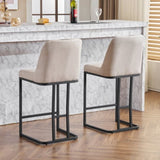 Set of 2,Modern Upholstered Bar Stool with Button-Tufted Backrest, Counter Height Chair with Sturdy W1901P225271