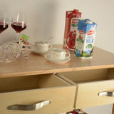 Kitchen Island & Kitchen Cart, Mobile Kitchen Island with Two Lockable Wheels, Rubber Wood Top, W42049334