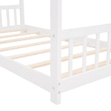 Twin Size House Bed Wood Bed, White N708P182785K
