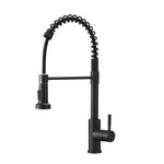 ZUN Kitchen Faucet with Pull Down Sprayer Black Stainless Steel Single Handle Pull Out Spring Sink W1932P224868