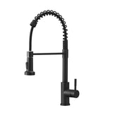 ZUN Kitchen Faucet with Pull Down Sprayer Black Stainless Steel Single Handle Pull Out Spring Sink W1932P224868