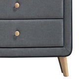 ZUN Light Grey Upholstered 5-drawer Chest B062P186552