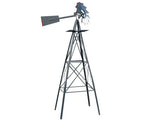 8FT Weather Resistant Yard Garden Windmill Gray & Red 43774607