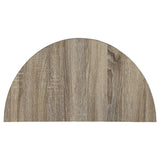 Grey Oak and Grey Half Moon Console Table with Bottom Shelf B062P181397