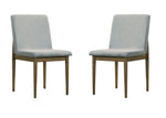 ZUN Natural Tone Frame Light Gray Fabric Set of 2pc Side Chairs Dining Room Furniture Chair Upholstered B011P196967