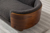 ZUN Scandinavian style Elevated Dog Bed Pet Sofa With Solid Wood legs and Walnut Bent Wood Back, W794125914