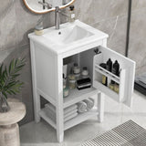 ZUN 20" Bathroom Vanity with Sink, Bathroom Cabinet with Soft Closing Door, Storage Rack and Open Shelf, 13067302