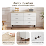 ZUN 6 Drawer Dresser for Bedroom with Deep Drawers, Wood & Chest of Drawers, Modern White Long 77098686