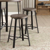 ZUN Set of 2 Counter Height Stools Gray Metal Finish Rustic Industrial Style Furniture B011P246326