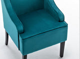 Versatile Upholstered Side Chair, Solid Wood Frame with Recessed Arms, Tapered Front Legs and Flared B2735P511129