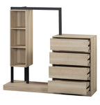 ZUN Wardrobe with 4 Drawers and 3 Shelves,Natural N820P196888N