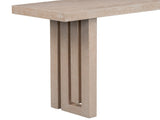 Uniquely Designed Oak Veneer Console Table with Distinctive Side Shapes, Suitable for N711P241282A