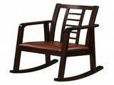 Heavy-Duty Solid Wood Rocking Chair, Ergonomic Accent Armchair with Breathable Ladder Back for 58972745