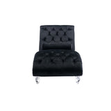 COOMORE Velvet Chaise Lounge Indoor,Button-Tufted Upholstered Chaise Lounge Chair with Pillow for W39538681