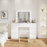 Large White Vanity Tables with Mirror and Light W2139P179891