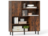 4-Tier Open Shelf Storage Cabinet with 2 Doors, 176 LBS Total Capacity for Entryway & Living 62237711