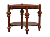 Classic Solid Wood Round Side Table with Lower Shelf W3137P506941
