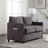 ZUN UNITED Modern chenille Fabric Loveseat, 2-Seat Upholstered Loveseat Sofa Modern Couch W1568P160576