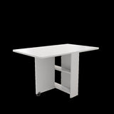 Fully unfolded 51.18 inches white foldable table, suitable for small family table or display table W1658P263948